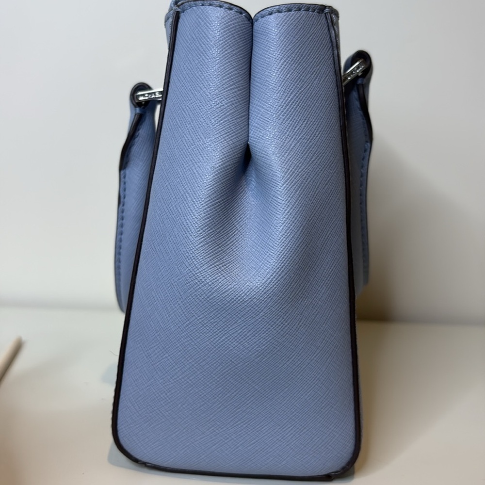 Michael Kors | Blue Sutton Saffiano Leather Removable Crossbody Satchel Bag - Picture 10 of 17